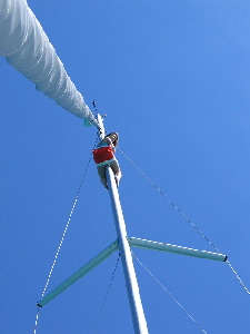 Alex auf dem Mast